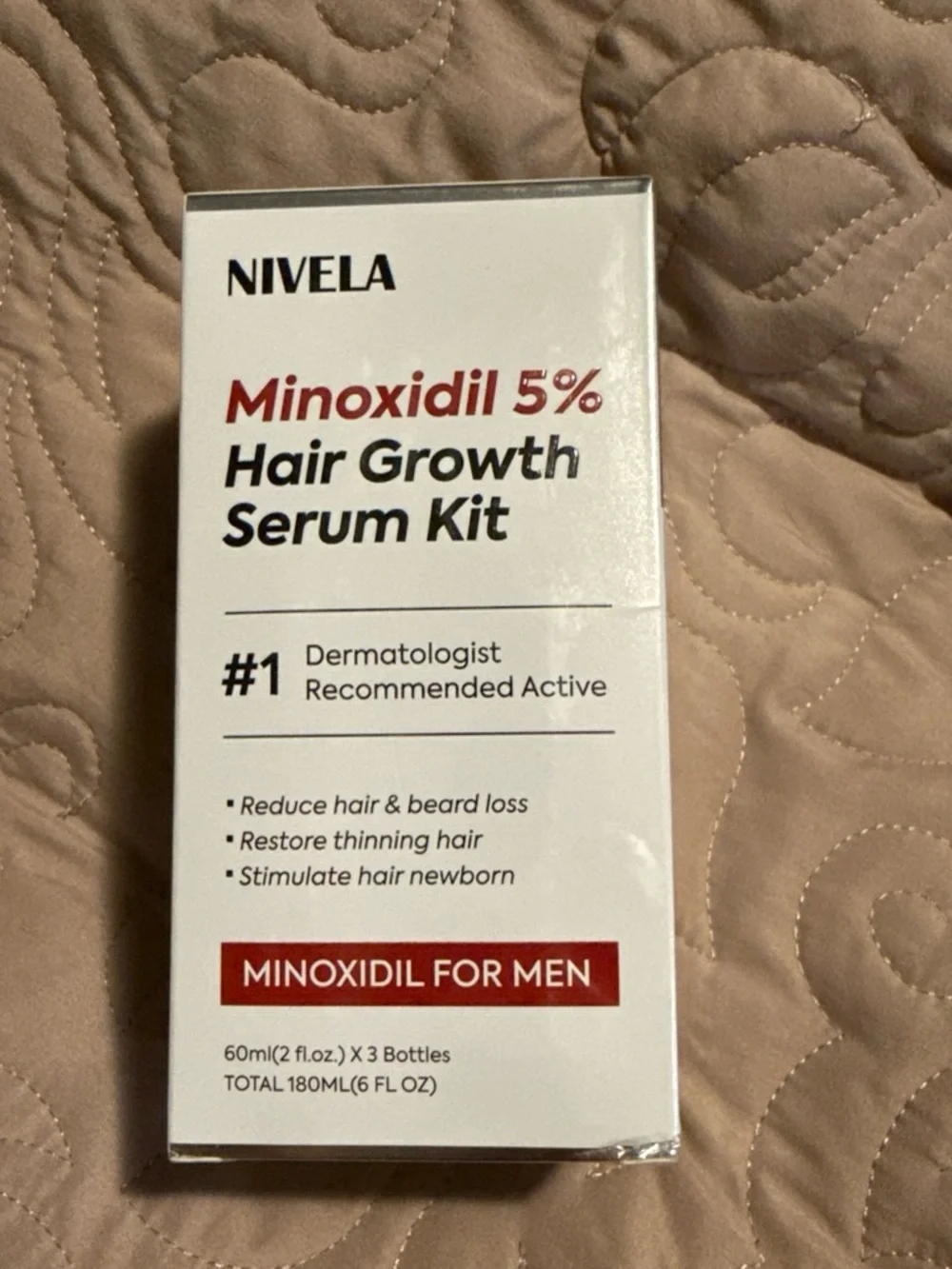 Minoxidil 5% Hair Growth Serum Kit — White & Red